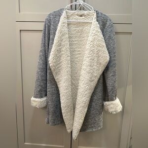 UGG Gray and Cream Open Robe/cozy sweater- Large